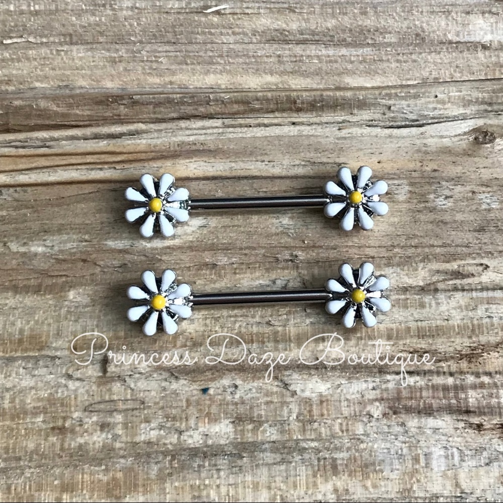 Spring Blossom Flower‎ Nipple Ring Set